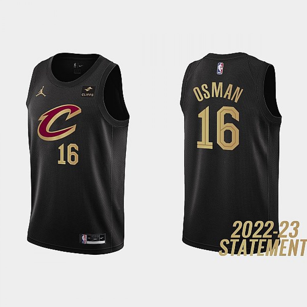Camiseta Cedi Osman #16 Cleveland Cavaliers  2023 Negro Statement Edition Camiseta Cedi Osman #16 Cleveland Cavaliers  2023 Negro Statement Edition