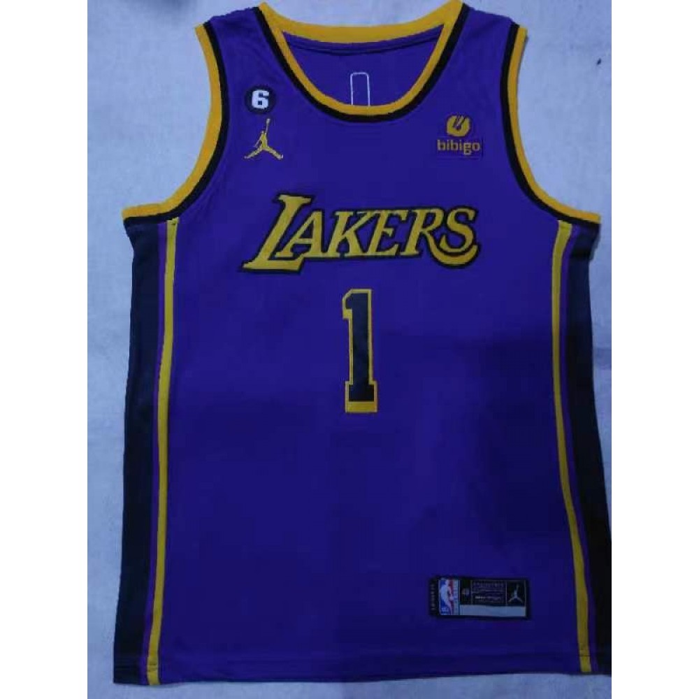 Camiseta D'Angelo Russell #1 Los Angeles Lakers Jordan Edición Púrpura Camiseta D'Angelo Russell #1 Los Angeles Lakers Jordan Edición Púrpura