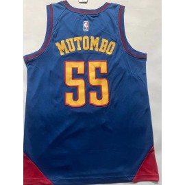 Camiseta Dikembe Mutombo #55 Denver Nuggets 2023 Azul Statement Edition Camiseta Dikembe Mutombo #55 Denver Nuggets 2023 Azul Statement Edition