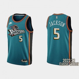 Camiseta Frank Jackson #5 Detroit Pistons 22/23 Verde Classic Edition