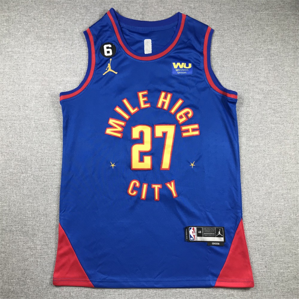 Camiseta Jamal Murray #27 Denver Nuggets 2023 Azul Statement Edition Camiseta Jamal Murray #27 Denver Nuggets 2023 Azul Statement Edition