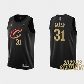 Camiseta Jarrett Allen #31 Cleveland Cavaliers 2023 Negro Statement Edition