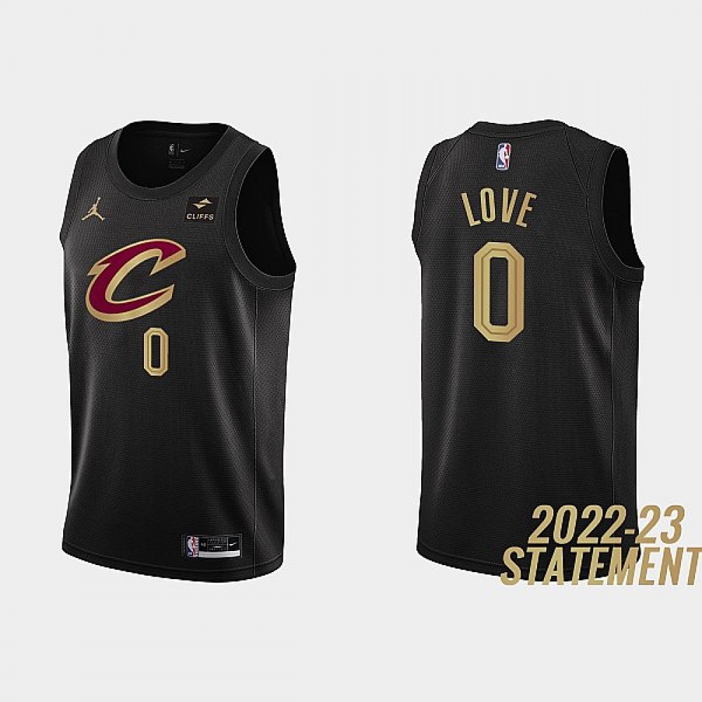 Camiseta Kevin Love #0 Cleveland Cavaliers  2023 Negro Statement Edition Camiseta Kevin Love #0 Cleveland Cavaliers  2023 Negro Statement Edition