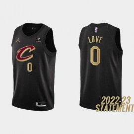 Camiseta Kevin Love #0 Cleveland Cavaliers  2023 Negro Statement Edition
