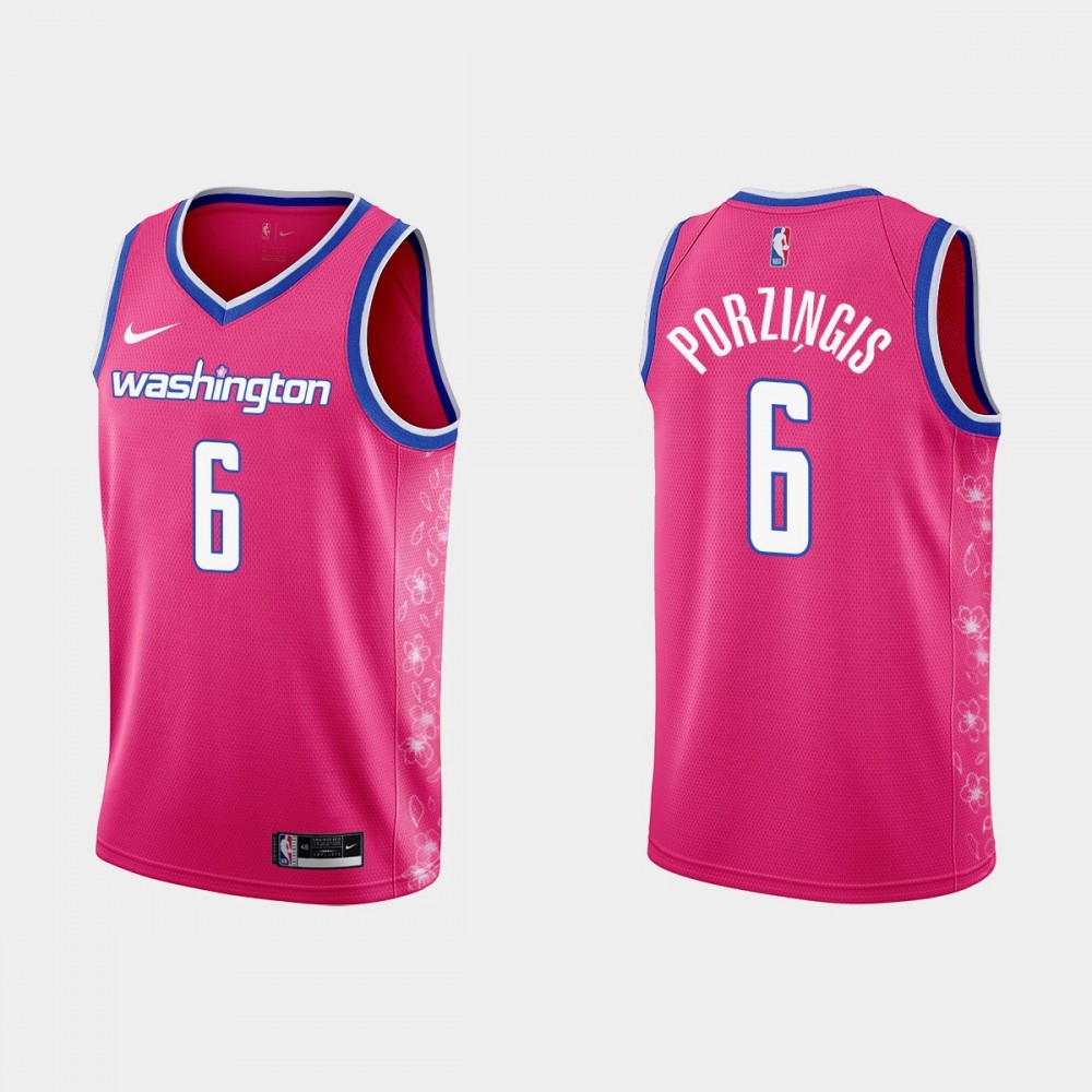 Camiseta Kristaps Porziņģis #6 Washington Wizards 22/23 Rosa City Edition Camiseta Kristaps Porziņģis #6 Washington Wizards 22/23 Rosa City Edition