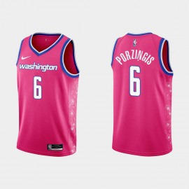Camiseta Kristaps Porziņģis #6 Washington Wizards 22/23 Rosa City Edition