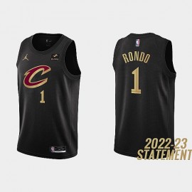 Camiseta Rajon Rondo #1 Cleveland Cavaliers  2023 Negro Statement Edition