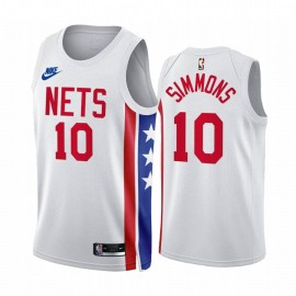 Camiseta Ben Simmons #10 Brooklyn Nets 2023 Blanco Classic Edition