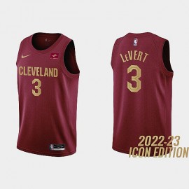 Camiseta Caris LeVert #3 Cleveland Cavaliers 2023 Rojo