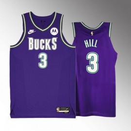 Camiseta George Hill #3 Milwaukee Bucks 2023 Púrpura Classic Edition