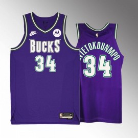 Camiseta Giannis Antetokounmpo #34 Milwaukee Bucks 2023 Púrpura Classic Edition