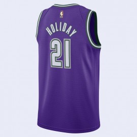 Camiseta Jrue Holiday #21 Milwaukee Bucks 2023 Púrpura Classic Edition Camiseta Jrue Holiday #21 Milwaukee Bucks 2023 Púrpura Classic Edition