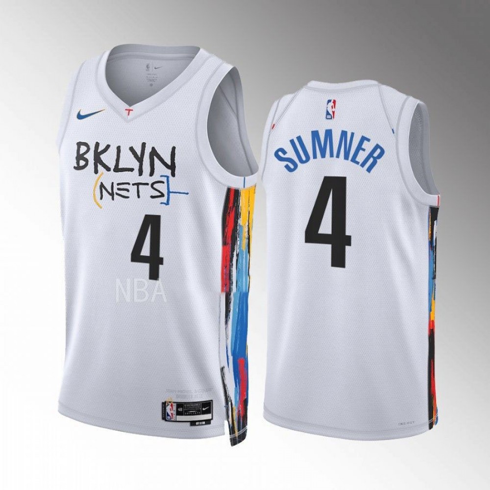 Camiseta Edmond  Sumner #4 Brooklyn Nets 2022-23 City Edition Blanco Camiseta Edmond  Sumner #4 Brooklyn Nets 2022-23 City Edition Blanco