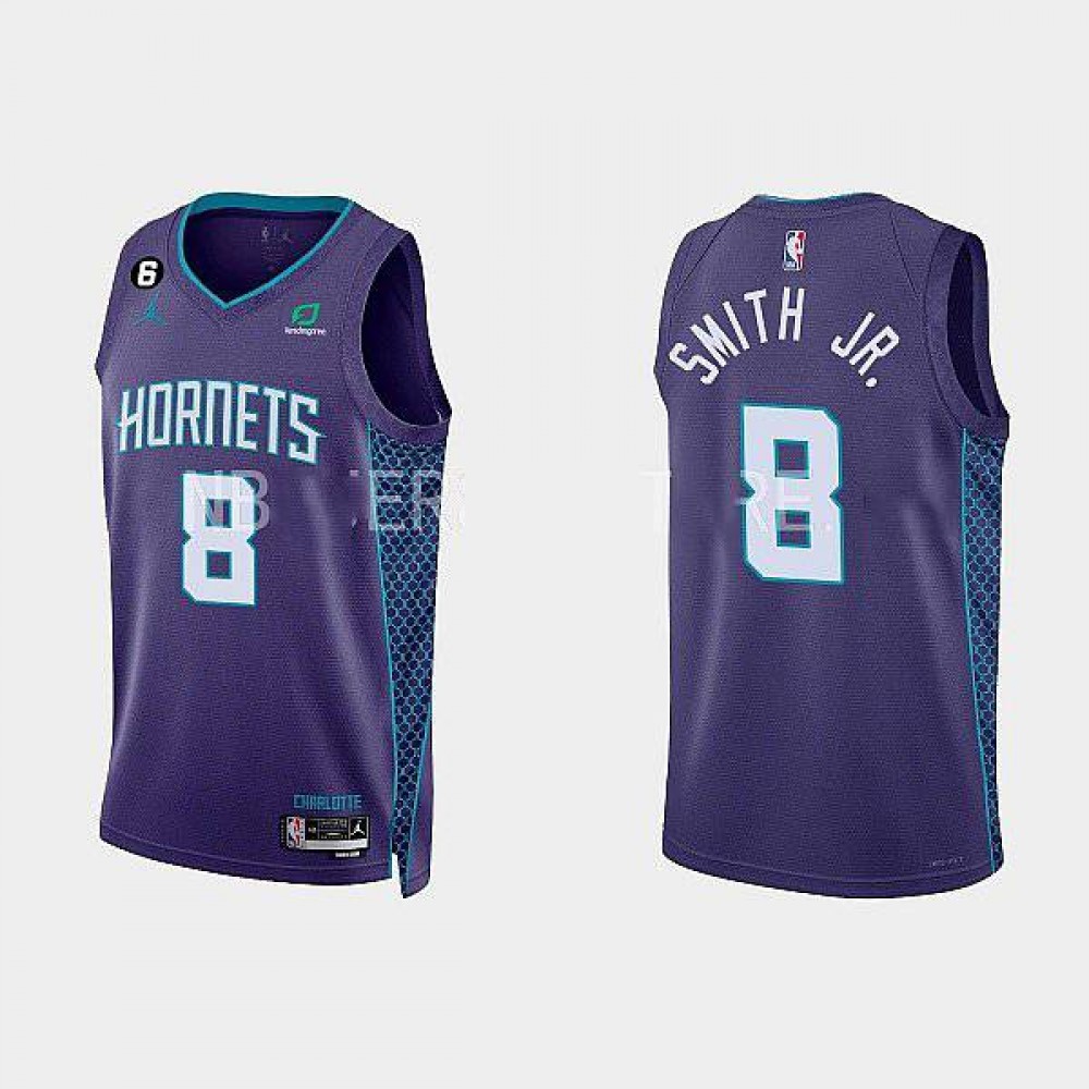 Camiseta Dennis Smith Jr. #8 Charlotte Hornets 2022-23 Statement Edition Púrpura Camiseta Dennis Smith Jr. #8 Charlotte Hornets 2022-23 Statement Edition Púrpura