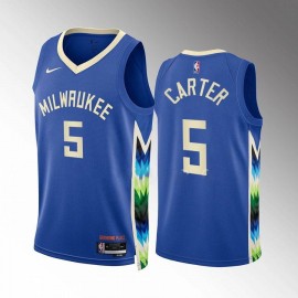 Camiseta Jevon Carter #5 Milwaukee Bucks 2022-23 City Edition Azul