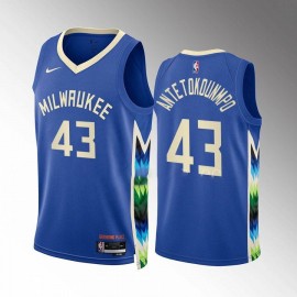 Camiseta Thanasis Antetokounmpo #43 Milwaukee Bucks 2022-23 City Edition Azul
