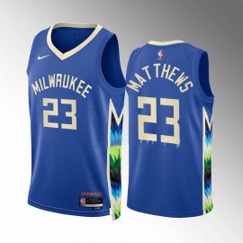 Camiseta Wesley Matthews #23 Milwaukee Bucks 2022-23 City Edition Azul