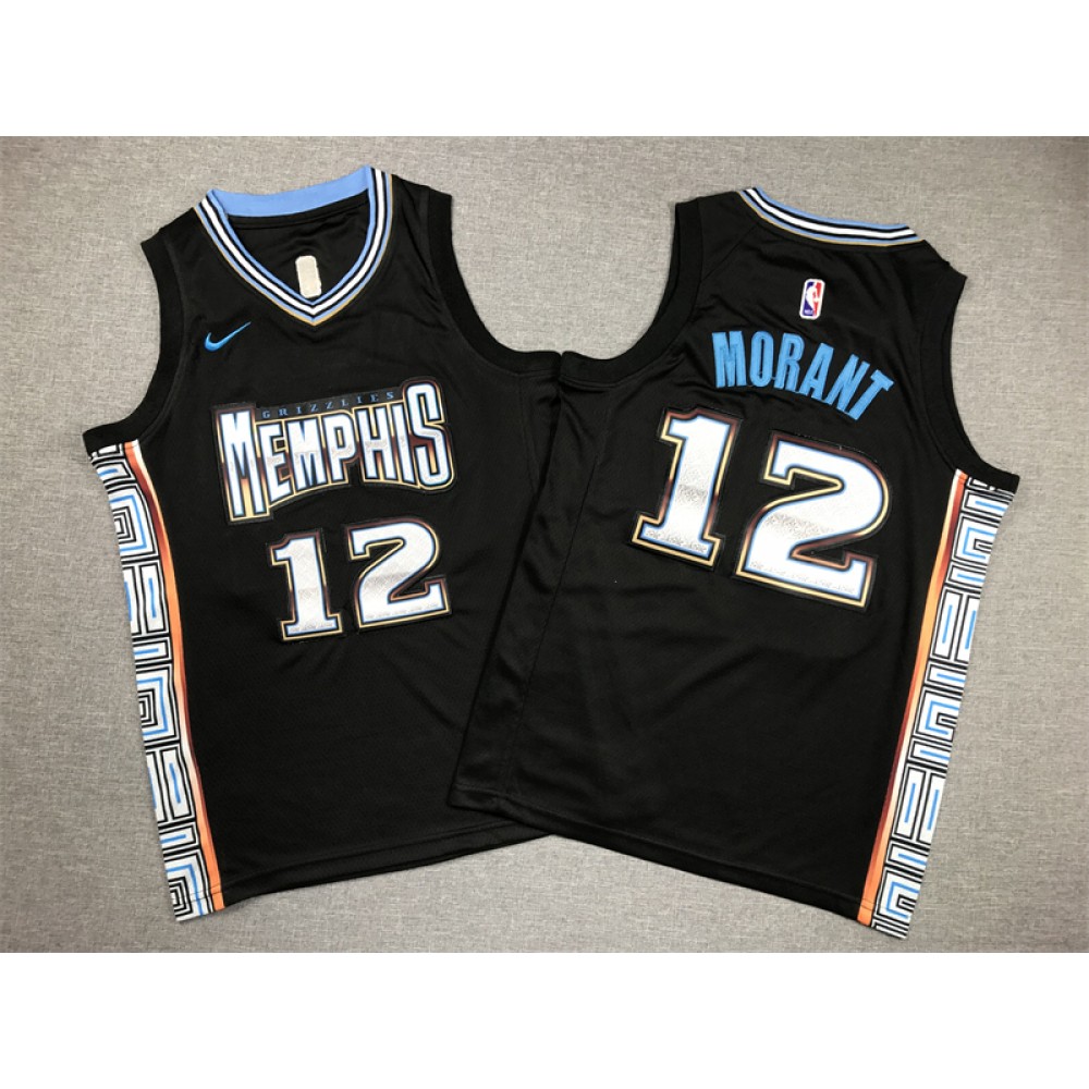 Camiseta Ja Morant #12 Memphis Grizzlies Negro Niño Camiseta Ja Morant #12 Memphis Grizzlies Negro Niño