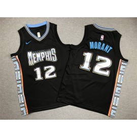 Camiseta Ja Morant #12 Memphis Grizzlies Negro Niño