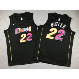 Camiseta Jimmy Butler #22 Miami Heat City Edition Negro Niño