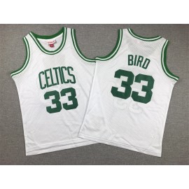 Camiseta Larry Bird #33 Boston Celtics Clásico Edition Blanco Niño