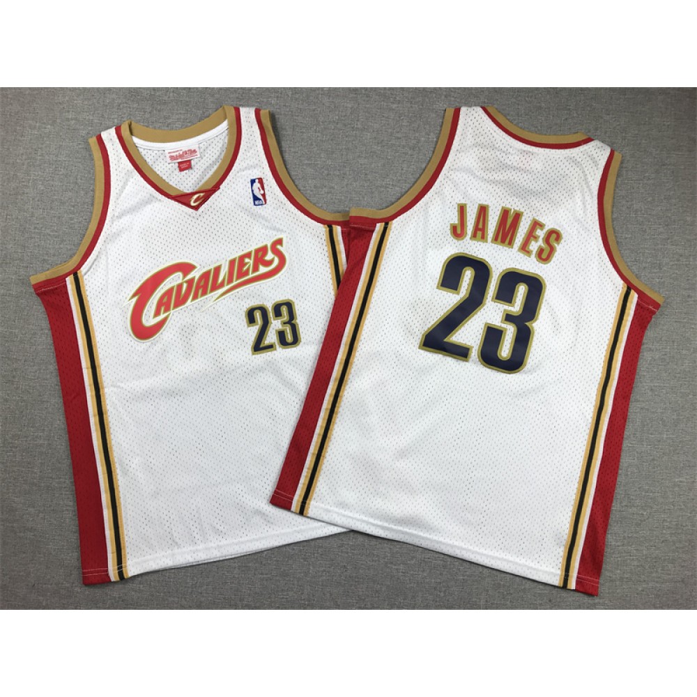 Camiseta Lebron James #23 Cleveland Cavaliers Blanco Niño Camiseta Lebron James #23 Cleveland Cavaliers Blanco Niño