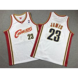 Camiseta Lebron James #23 Cleveland Cavaliers Blanco Niño