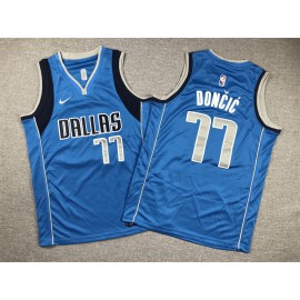 Camiseta Luka Dončić #77 Dallas Mavericks 2023 Azul Niño