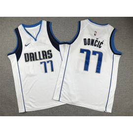 Camiseta Luka Dončić #77 Dallas Mavericks 2023 Blanco Niño