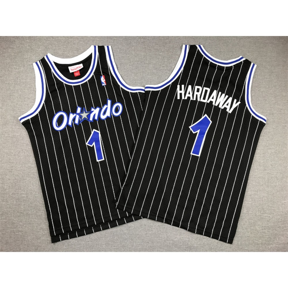 Camiseta Penny Hardaway #1 Orlando Magic Classic Edition Negro Niño