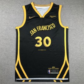Camiseta Stephen Curry #30 Golden State Warriors Negro 2024 City Edition