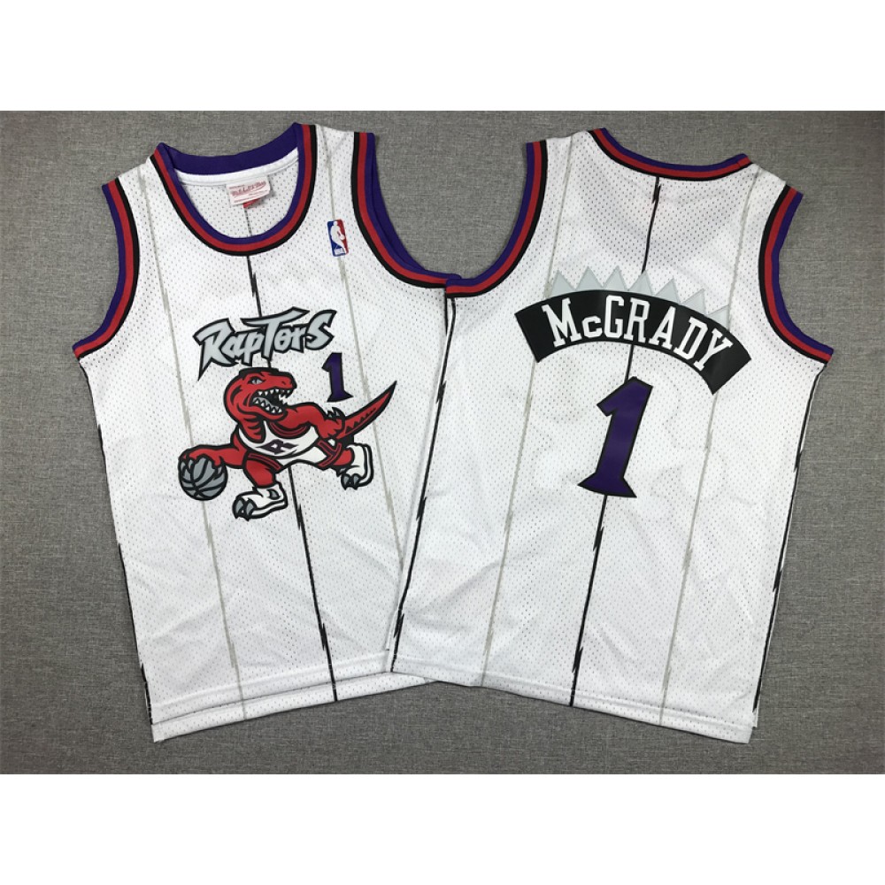 Camiseta Tracy McGrady #1 Toronto Raptors Clásico Edition Blanco Niño