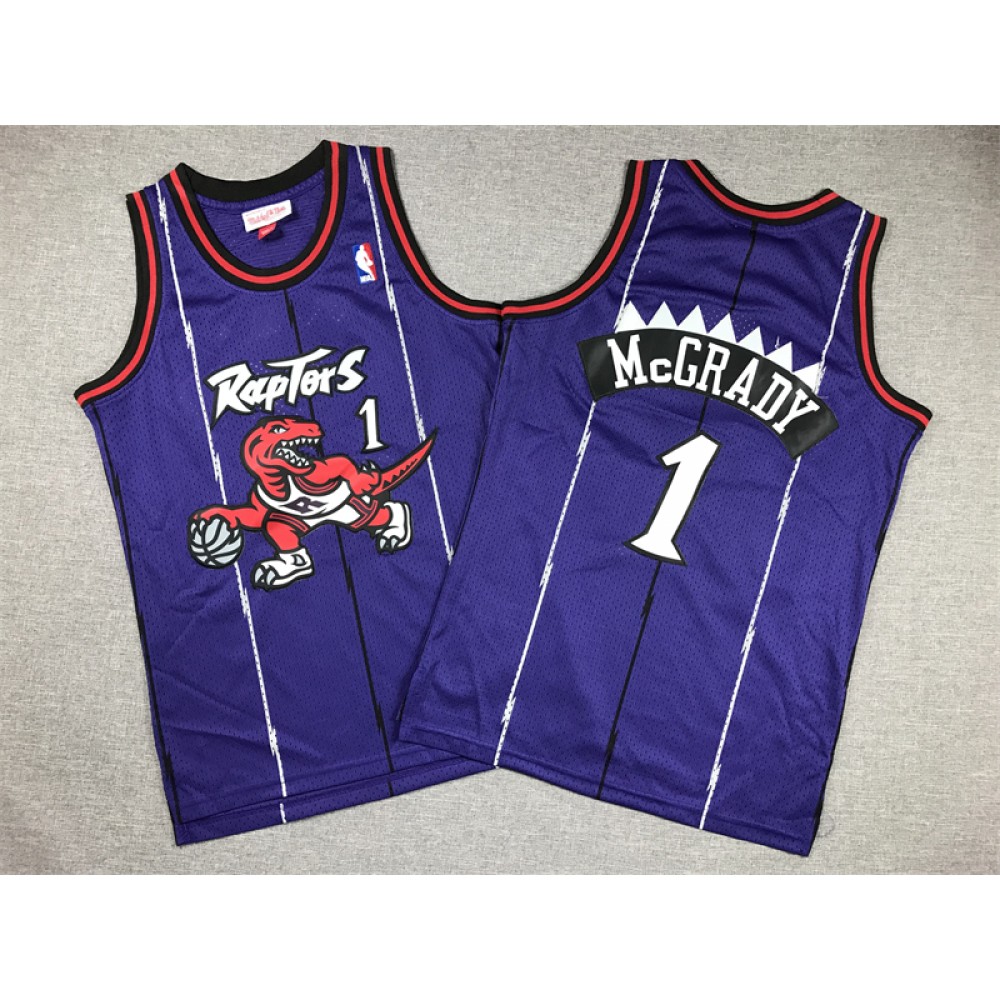 Camiseta Tracy McGrady #1 Toronto Raptors Clásico Edition Púrpura Niño Camiseta Tracy McGrady #1 Toronto Raptors Clásico Edition Púrpura Niño