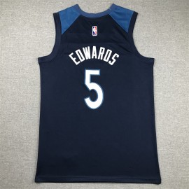 Camiseta Anthony Edwards #5 Minnesota Timberwolves Azul Camiseta Anthony Edwards #5 Minnesota Timberwolves Azul