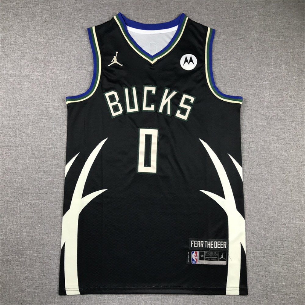 Camiseta Damian Lillard #0 Milwaukee Bucks Edición Statement Negro Camiseta Damian Lillard #0 Milwaukee Bucks Edición Statement Negro