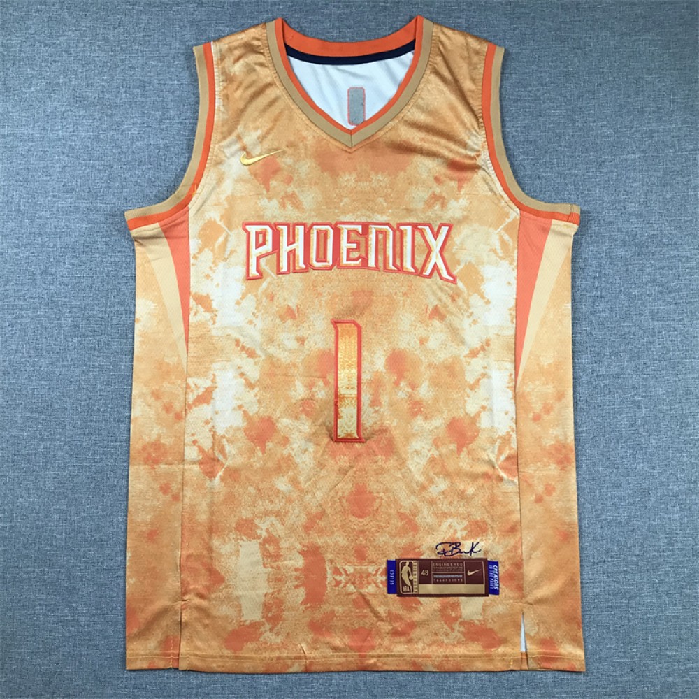 Camiseta Devin Booker #1 Phoenix Suns Edición Seleccionada Amarillo Camiseta Devin Booker #1 Phoenix Suns Edición Seleccionada Amarillo