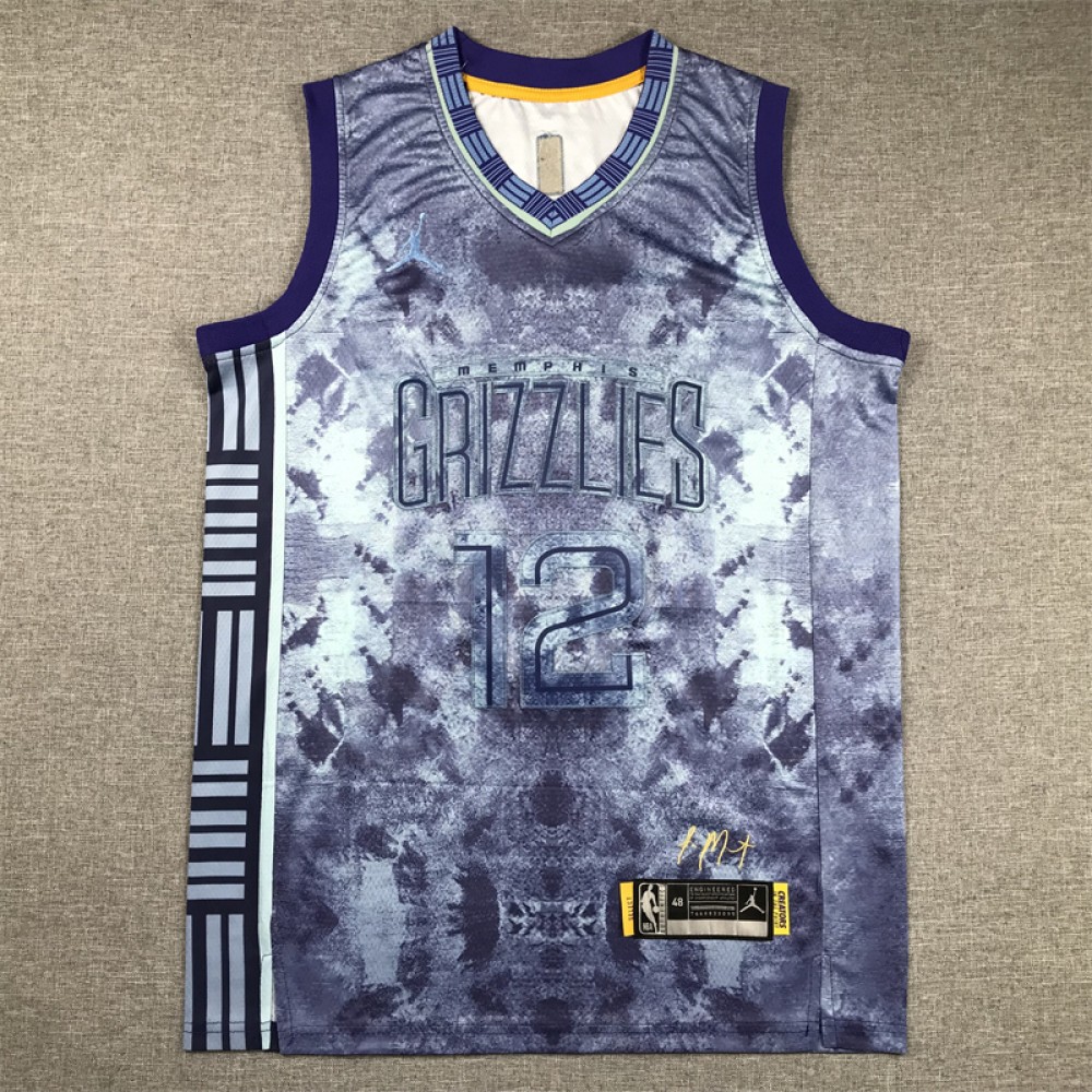 Camiseta Ja Morant #12 Memphis Grizzlies Edición Seleccionada Azul Camiseta Ja Morant #12 Memphis Grizzlies Edición Seleccionada Azul