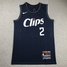 Camiseta Kawhi Leonard #2 Los Angeles Clippers 2024 City Edition Azul Oscuro