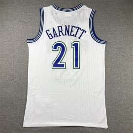 Camiseta Kevin Garnett #21 Minnesota Timberwolves 1995-96 Retro Blanco Camiseta Kevin Garnett #21 Minnesota Timberwolves 1995-96 Retro Blanco