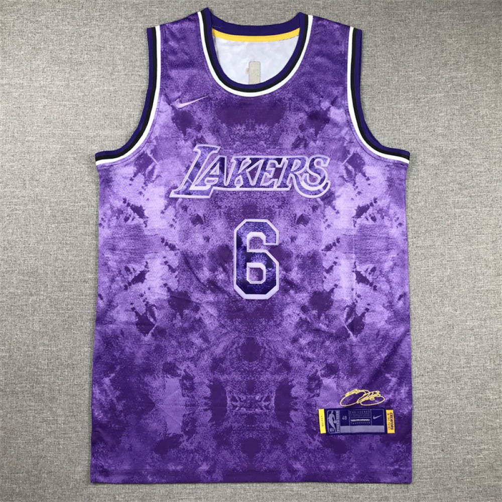 Camiseta LeBron James #6 Los Angeles Lakers Edición Seleccionada Púrpura  Camiseta LeBron James #6 Los Angeles Lakers Edición Seleccionada Púrpura