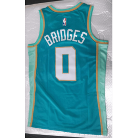Camiseta Mikal Bridges #0 Charlotte Hornets 2024 Verde Camiseta Mikal Bridges #0 Charlotte Hornets 2024 Verde