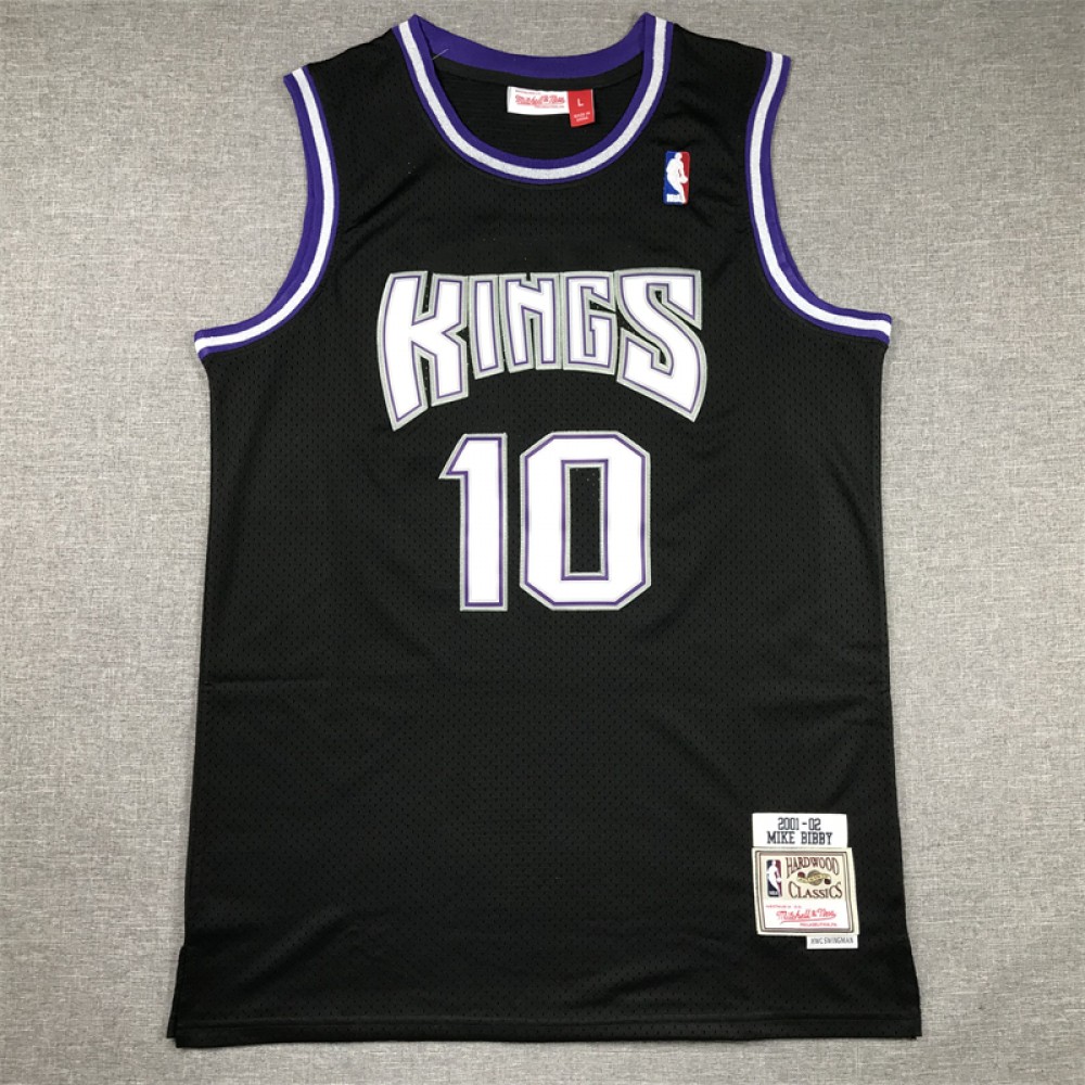 Camiseta Mike Bibby #10 Sacramento Kings 2001-02 Retro Negro Camiseta Mike Bibby #10 Sacramento Kings 2001-02 Retro Negro