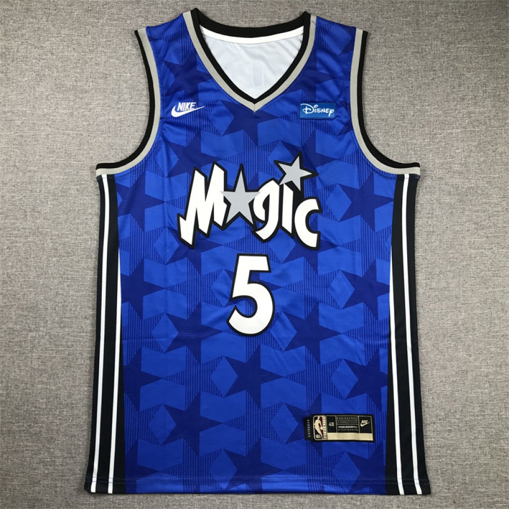 Camiseta Paolo Banchero #5 Orlando Magic Edición Clásico Azul con Estrellas Camiseta Paolo Banchero #5 Orlando Magic Edición Clásico Azul con Estrellas