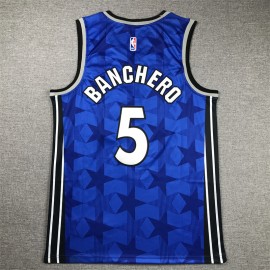 Camiseta Paolo Banchero #5 Orlando Magic Edición Clásico Azul con Estrellas Camiseta Paolo Banchero #5 Orlando Magic Edición Clásico Azul con Estrellas