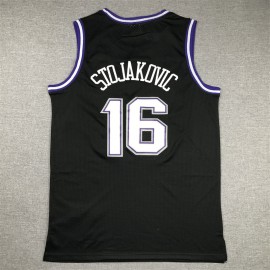 Camiseta Peja Stojaković #16 Sacramento Kings 2001-02 Retro Negro Camiseta Peja Stojaković #16 Sacramento Kings 2001-02 Retro Negro