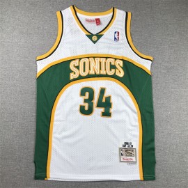 Camiseta Ray Allen #34 Seattle Super Sonics Retro Blanco