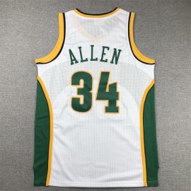 Camiseta Ray Allen #34 Seattle Super Sonics Retro Blanco Camiseta Ray Allen #34 Seattle Super Sonics Retro Blanco