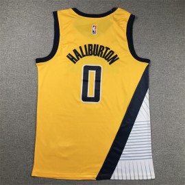 Camiseta Tyrese Haliburton #0 Indiana Pacers Amarillo Camiseta Tyrese Haliburton #0 Indiana Pacers Amarillo
