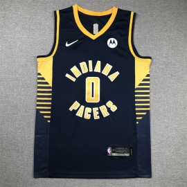 Camiseta Tyrese Haliburton #0 Indiana Pacers Azul Oscuro