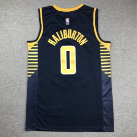 Camiseta Tyrese Haliburton #0 Indiana Pacers Azul Oscuro Camiseta Tyrese Haliburton #0 Indiana Pacers Azul Oscuro
